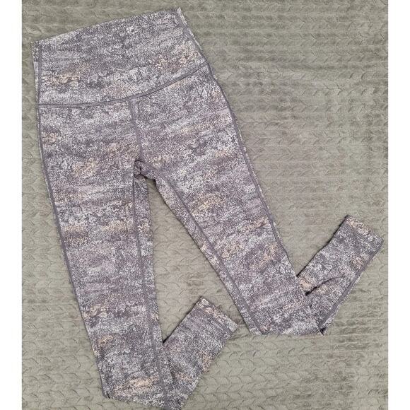 Lululemon Womens Size 4 Wunder Under High Rise Tights Washed Moon Luxtreme Stone - Picture 1 of 11